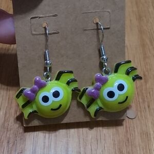 Cute Yellow Spider Earrings for Kids